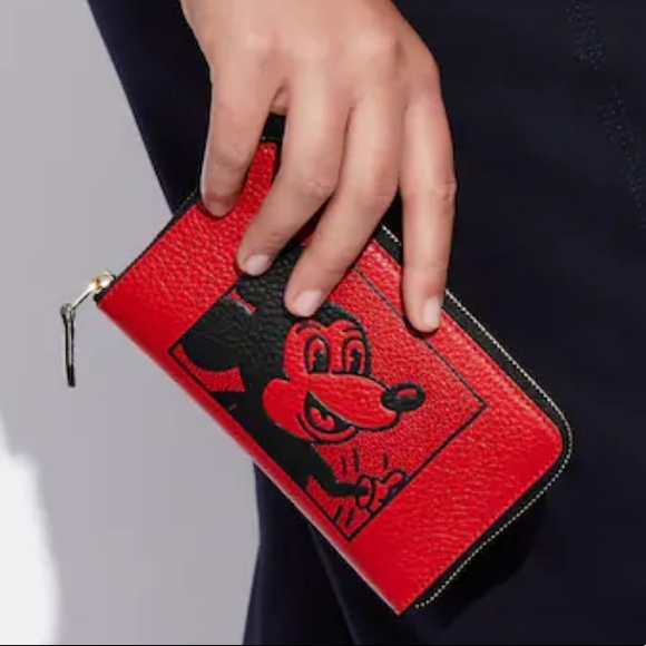 Coach Handbags - Coach Disney Mickey Mouse Keith Haring Medium Id Zip Wallet